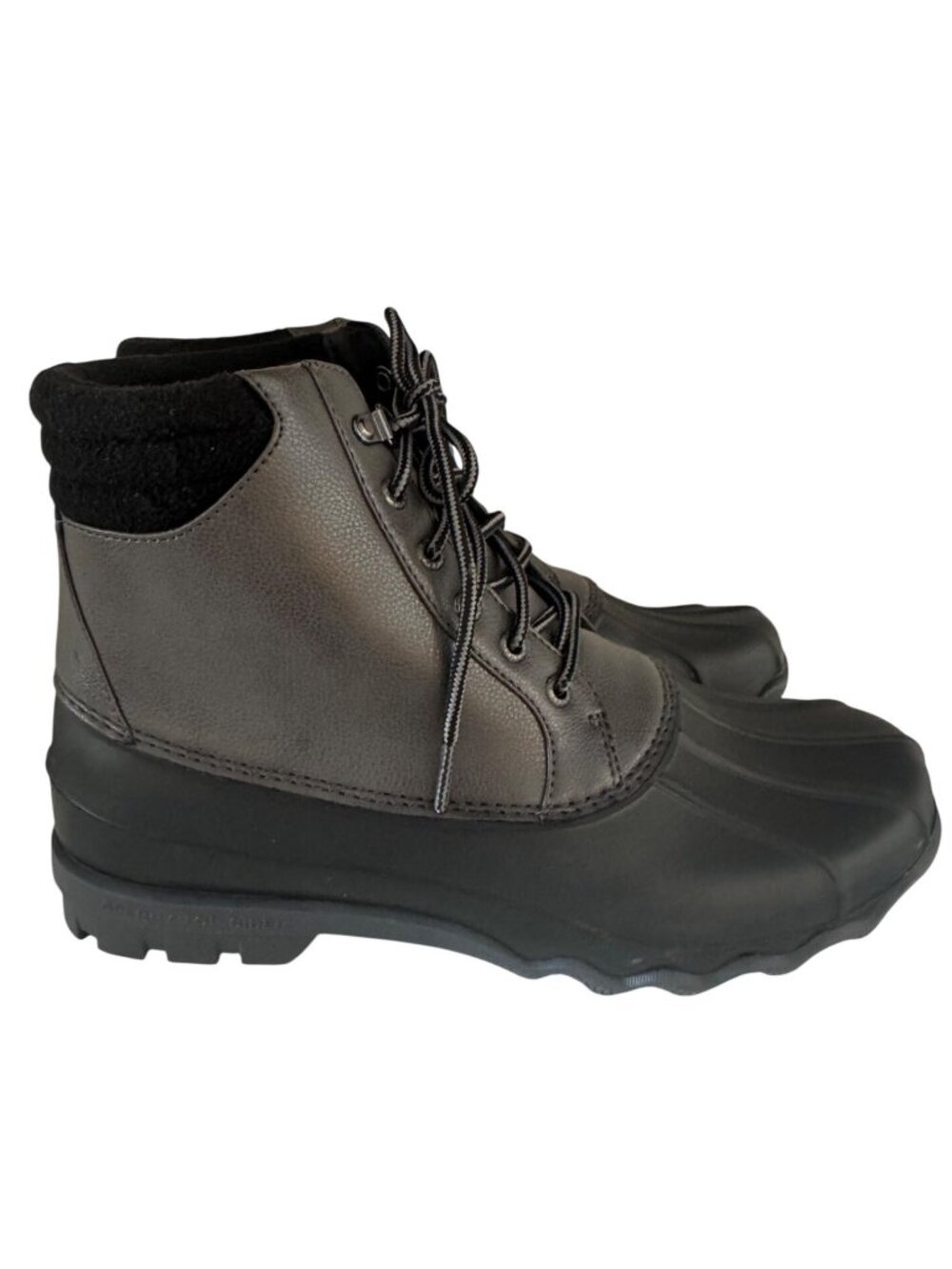 Sperry Mens Black Duck Boots Size 10 Insulated Waterproof Winter STS23427